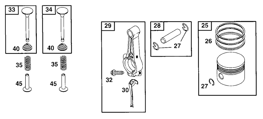 Piston Grp Diagram and Parts List for 90212-0216-01  Briggs and Stratton Engine